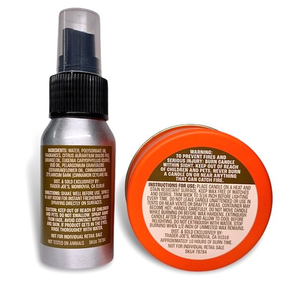 Trader Joe's—Limited Edition Orange Spice Candle & Room Spritz Gift Set *NIB* - Picture 6 of 7